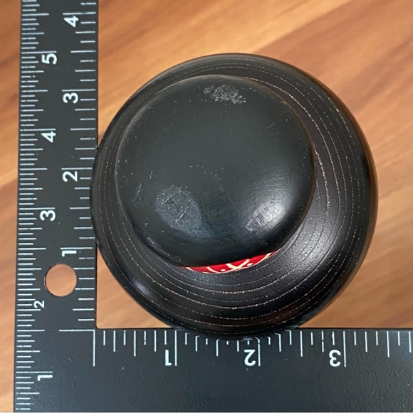 Vintage Kunio Miyagawa Black Kimono Okappa 10” Kokeshi Doll - Picture 8 of 16